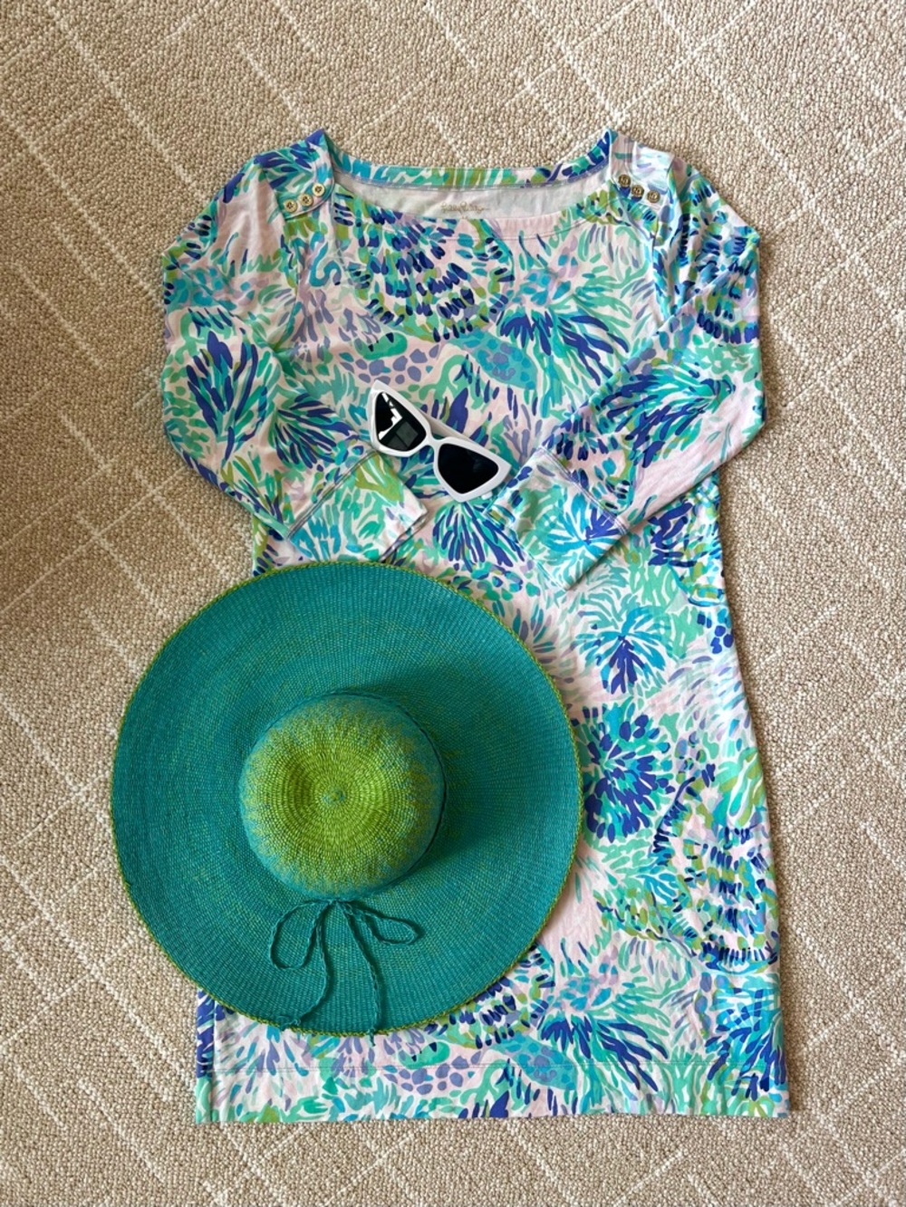 Lilly Pulitzer Sophie Midi Dress in Pastel Blue, Mint & Pink Floral Size M - Picture 2 of 11